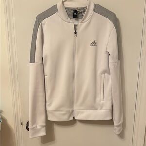 Adidas White and Gray Bomber Jacket